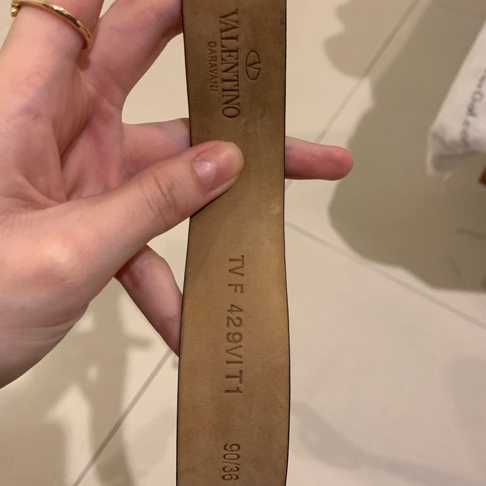 Valentino red logo belt